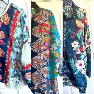 JOHNNY WAS 3 SILK SHIRT COMBO NO COUNTER OFFER
